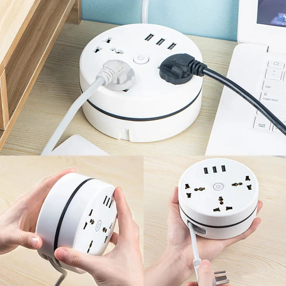 EU Plug AC Outlet Smart Home Power Strip – Multipurpose Electrical Extension Cord with USB Ports &amp; Fast Charging